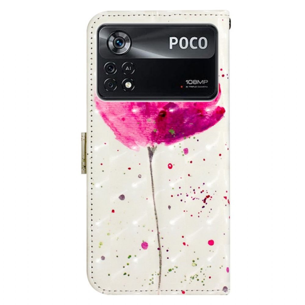 Telefoonhoesje Leren Hoesje voor Poco X4 Pro 5G Met Ketting Band Halster