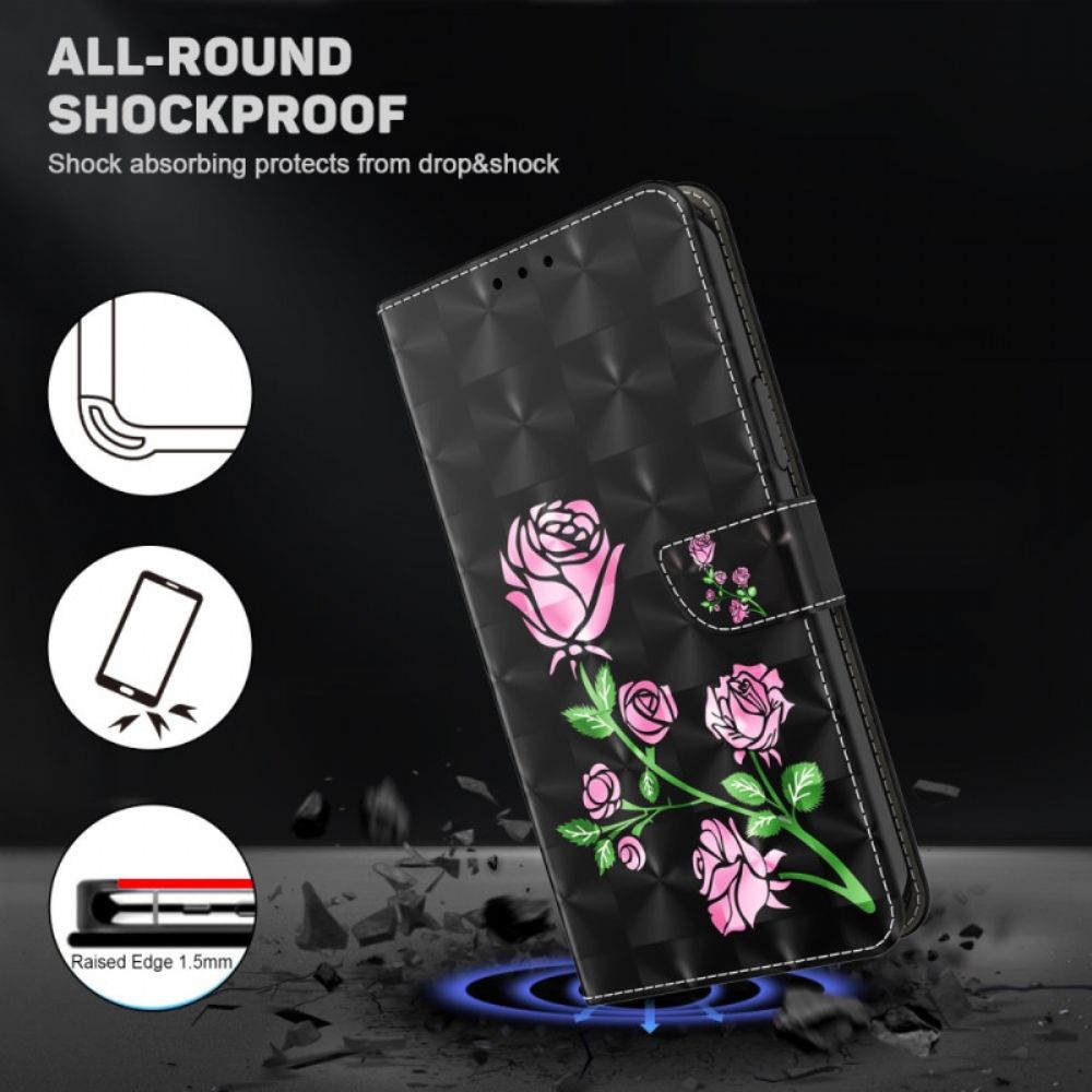 Folio-hoesje Google Pixel 9 Telefoonhoesje Bloemenprint Met Bandjes