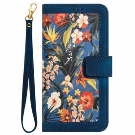 Leren Hoesje Google Pixel 9 Bloemenband Bescherming Hoesje