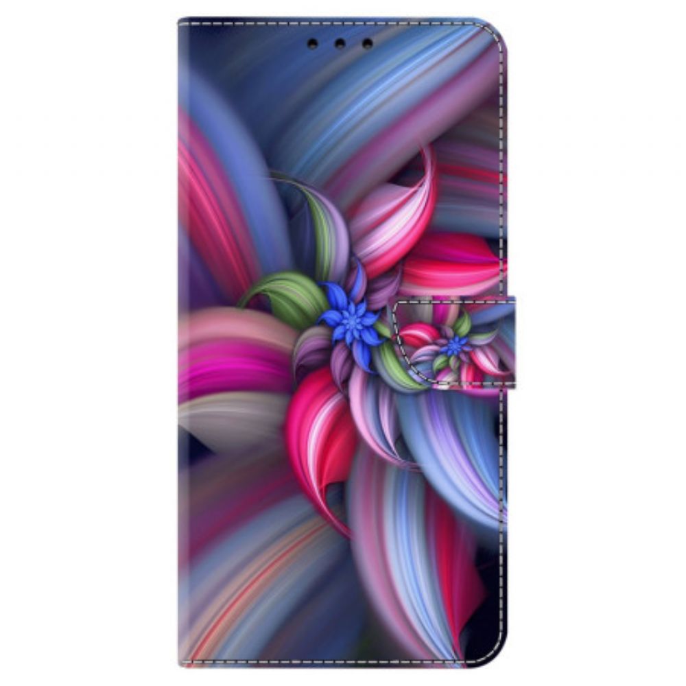 Leren Hoesje Voor Google Pixel 9 Kleurrijke Bloem