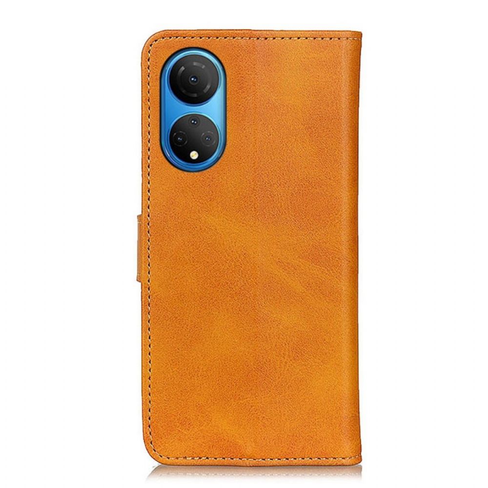 Folio-hoesje voor Honor X7 Retro Leereffect Mat