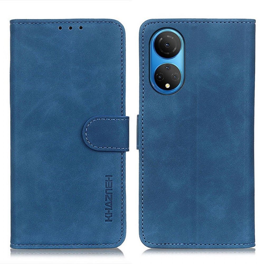 Folio-hoesje voor Honor X7 Vintage Leereffect Khazneh