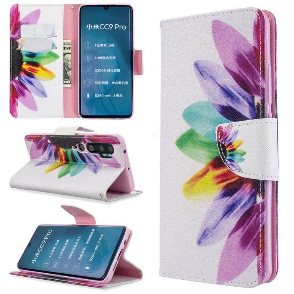 Folio-hoesje voor Xiaomi Mi Note 10 / 10 Pro Aquarel Bloem