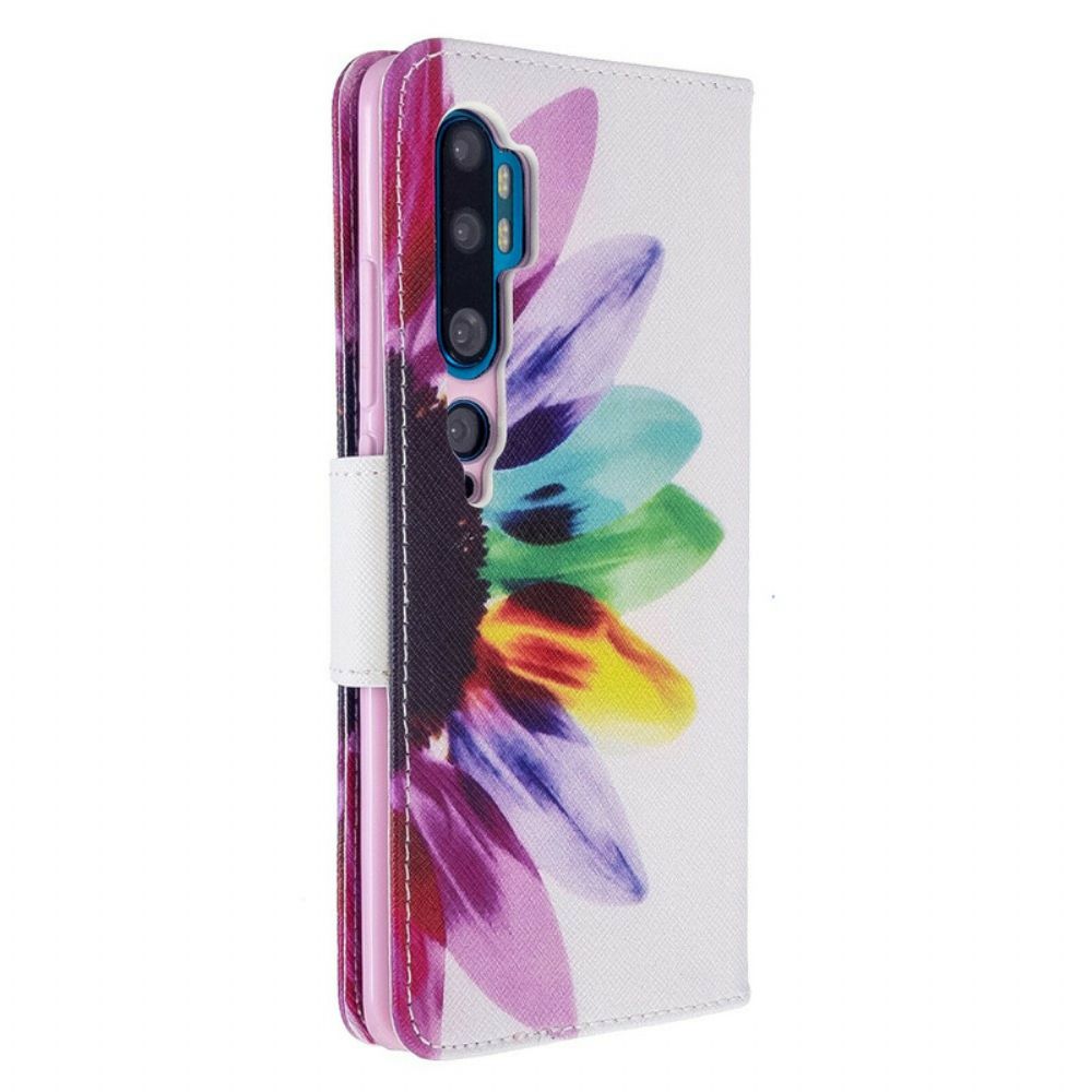 Folio-hoesje voor Xiaomi Mi Note 10 / 10 Pro Aquarel Bloem