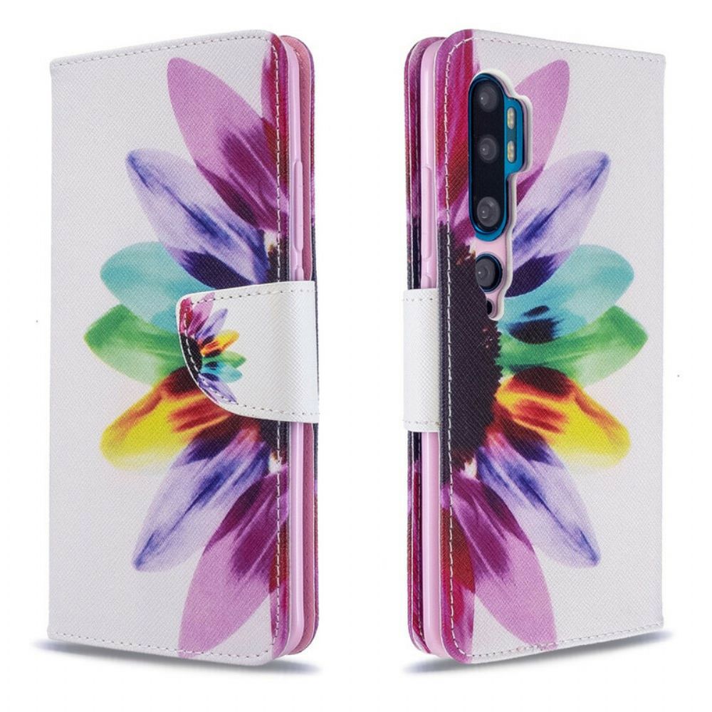 Folio-hoesje voor Xiaomi Mi Note 10 / 10 Pro Aquarel Bloem