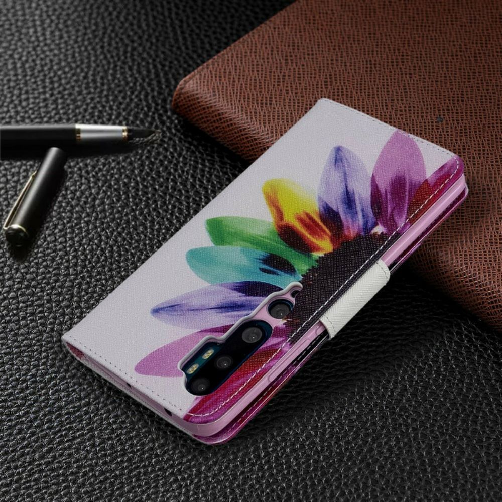 Folio-hoesje voor Xiaomi Mi Note 10 / 10 Pro Aquarel Bloem