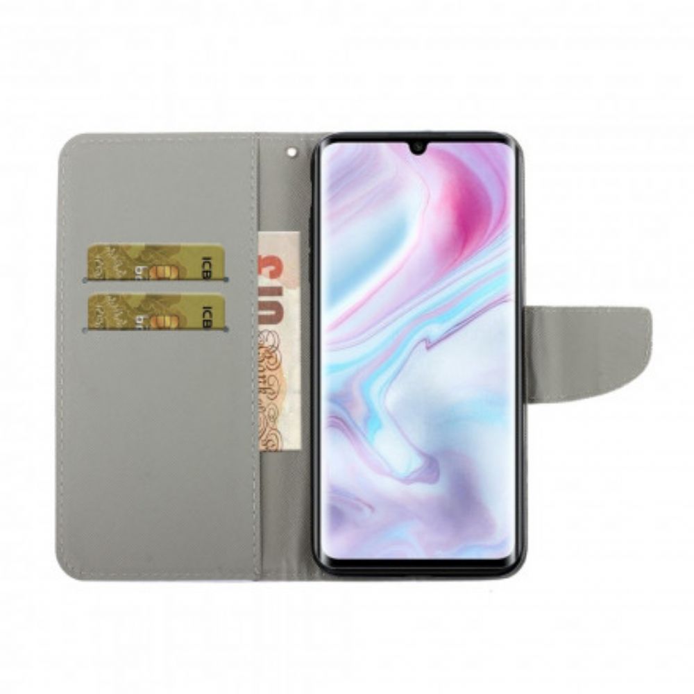 Folio-hoesje voor Xiaomi Mi Note 10 / 10 Pro Met Ketting Strandstrand