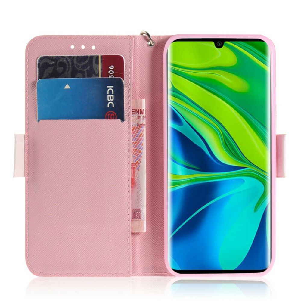 Folio-hoesje voor Xiaomi Mi Note 10 / 10 Pro Met Ketting Thong Hamsters