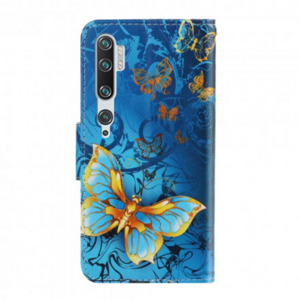 Folio-hoesje voor Xiaomi Mi Note 10 / 10 Pro Met Ketting Vlinderriem Variaties