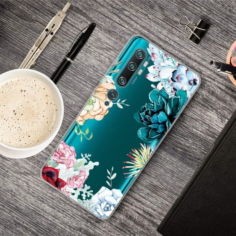 Hoesje voor Xiaomi Mi Note 10 / 10 Pro Naadloze Aquarelbloemen