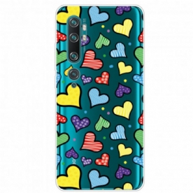 Hoesje voor Xiaomi Mi Note 10 / 10 Pro Veelkleurige Harten