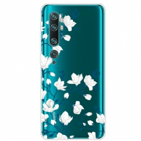 Hoesje voor Xiaomi Mi Note 10 / 10 Pro Witte Bloemen