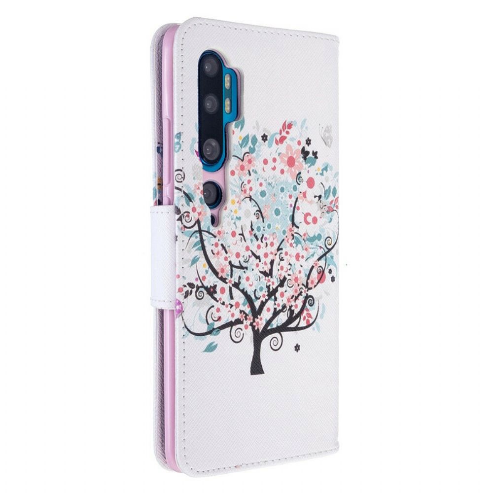 Leren Hoesje voor Xiaomi Mi Note 10 / 10 Pro Bloemrijke Boom