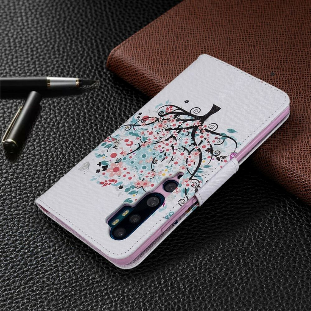 Leren Hoesje voor Xiaomi Mi Note 10 / 10 Pro Bloemrijke Boom