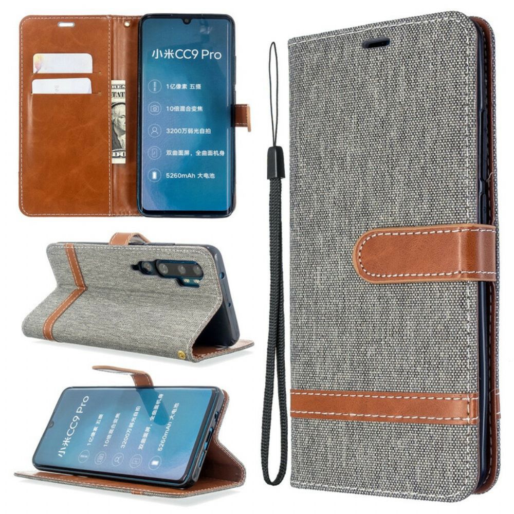 Leren Hoesje voor Xiaomi Mi Note 10 / 10 Pro Met Ketting Band Met Stof En Leereffect