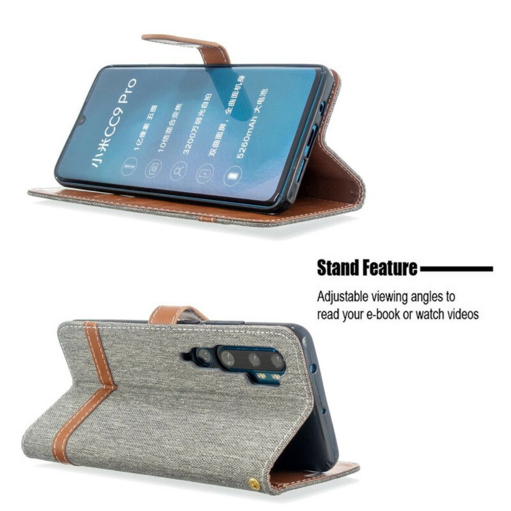 Leren Hoesje voor Xiaomi Mi Note 10 / 10 Pro Met Ketting Band Met Stof En Leereffect