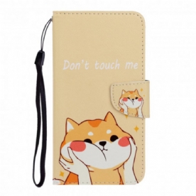 Leren Hoesje voor Xiaomi Mi Note 10 / 10 Pro Met Ketting Raak Me Niet Aan Kat Met Bandjes