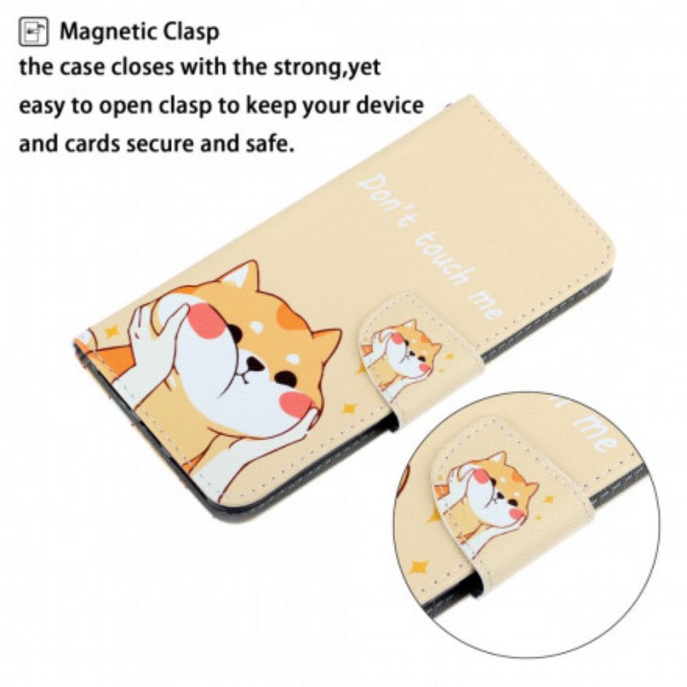 Leren Hoesje voor Xiaomi Mi Note 10 / 10 Pro Met Ketting Raak Me Niet Aan Kat Met Bandjes