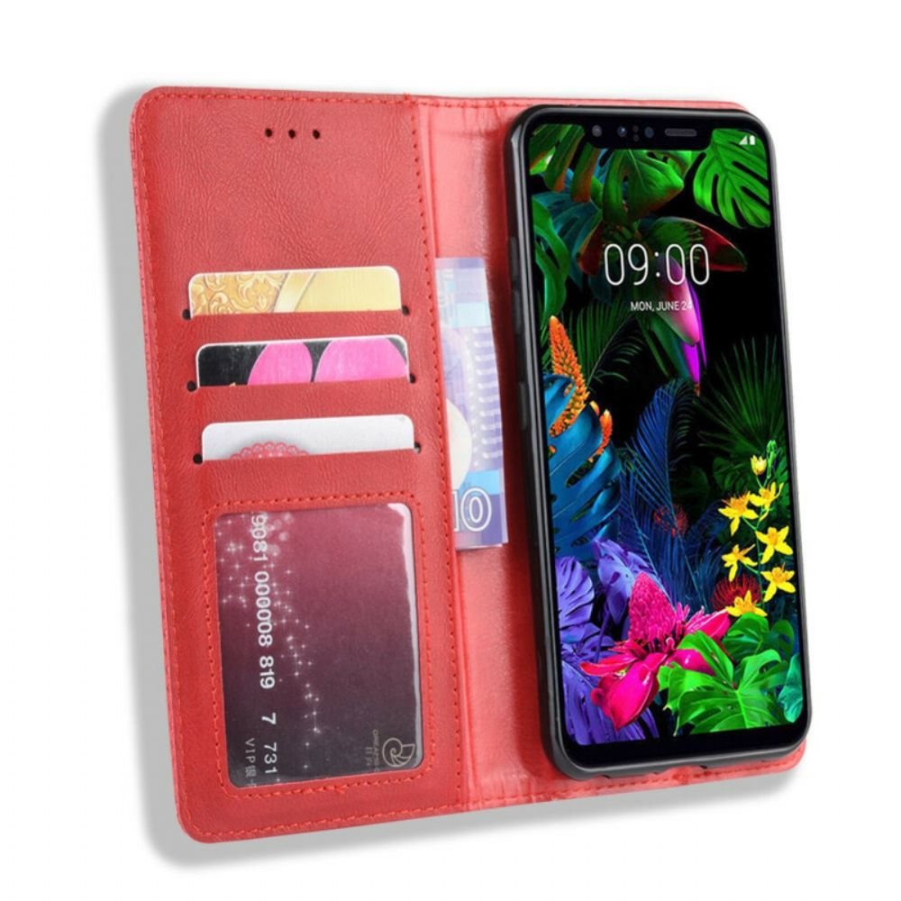 Bescherming Hoesje voor LG G8S ThinQ Folio-hoesje Gestyled Vintage Leereffect