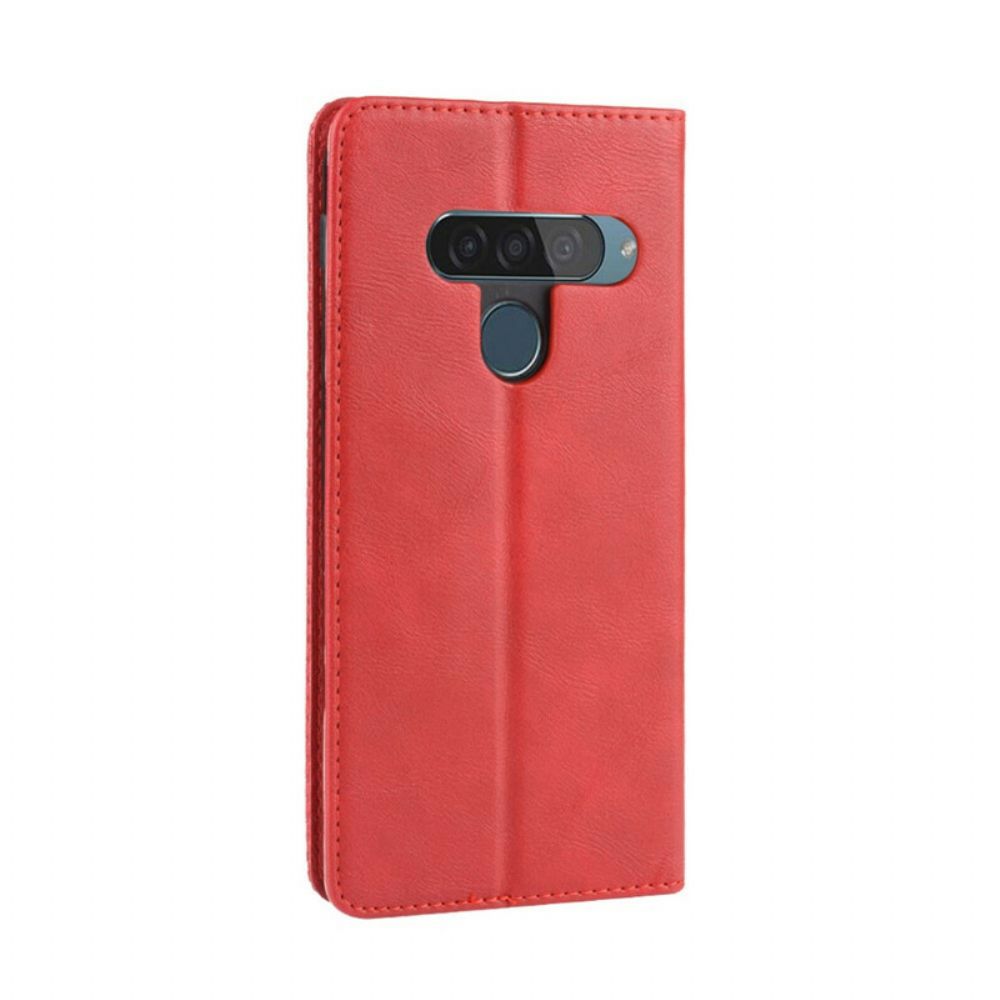 Bescherming Hoesje voor LG G8S ThinQ Folio-hoesje Gestyled Vintage Leereffect