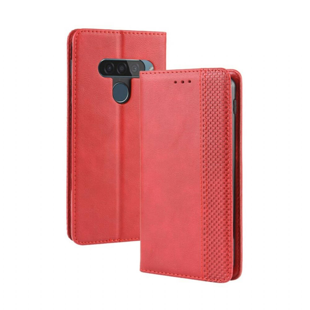 Bescherming Hoesje voor LG G8S ThinQ Folio-hoesje Gestyled Vintage Leereffect