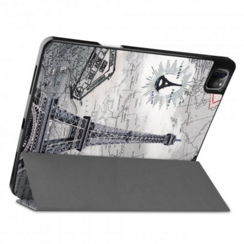 Bescherming Hoesje voor iPad Pro 12.9" (2021) (2020) (2018) Eiffeltoren Stylus Houder