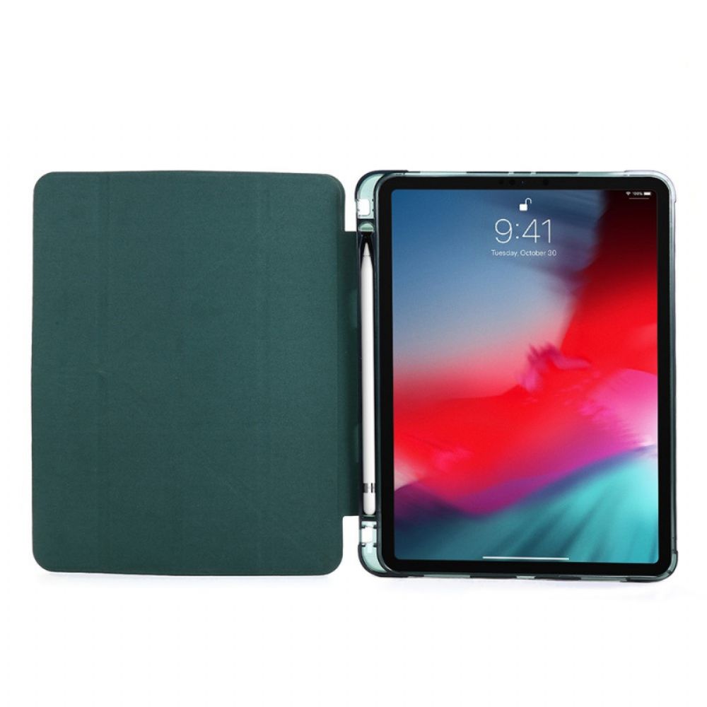 Bescherming Hoesje voor iPad Pro 12.9" (2021) (2020) (2018) Opvouwbare Hoes Met Leereffect