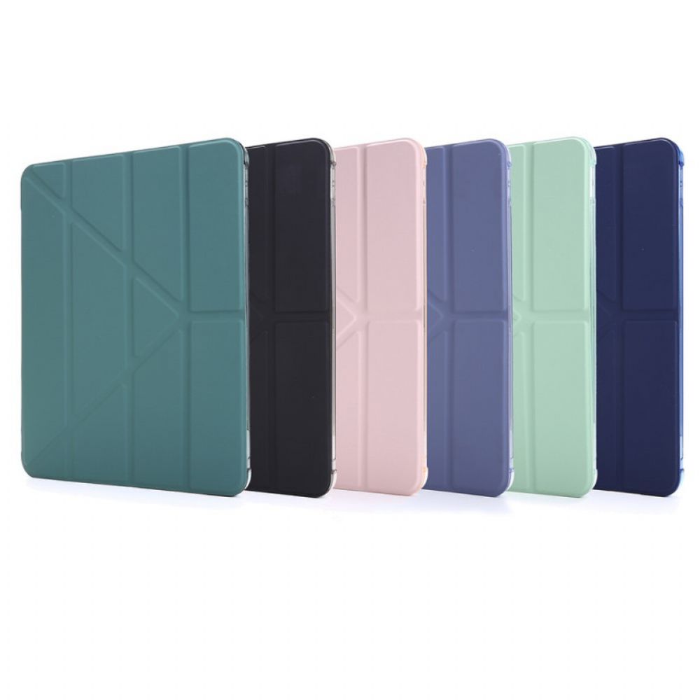 Bescherming Hoesje voor iPad Pro 12.9" (2021) (2020) (2018) Opvouwbare Hoes Met Leereffect