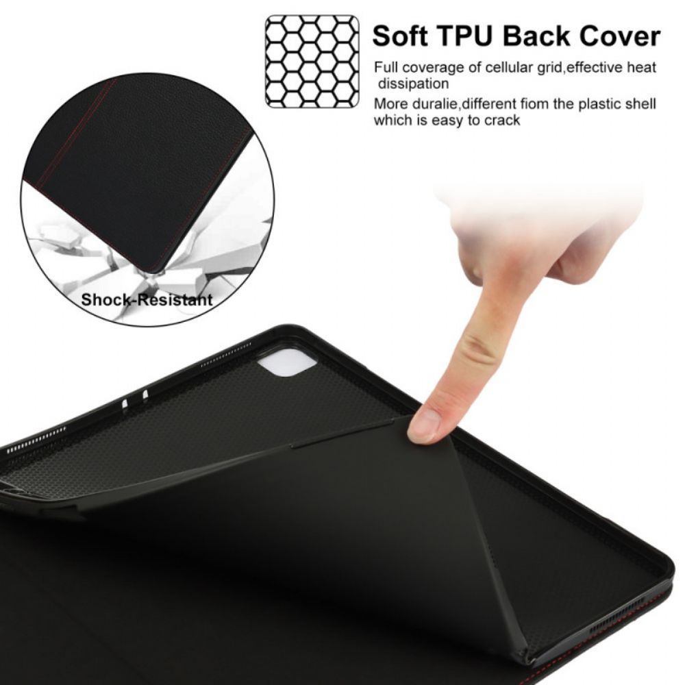 Case voor iPad Pro 12.9" (2021) (2020) (2018) Echt Litchi Leer