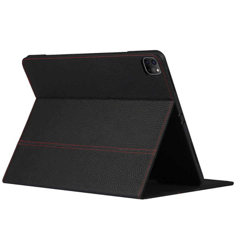 Case voor iPad Pro 12.9" (2021) (2020) (2018) Echt Litchi Leer