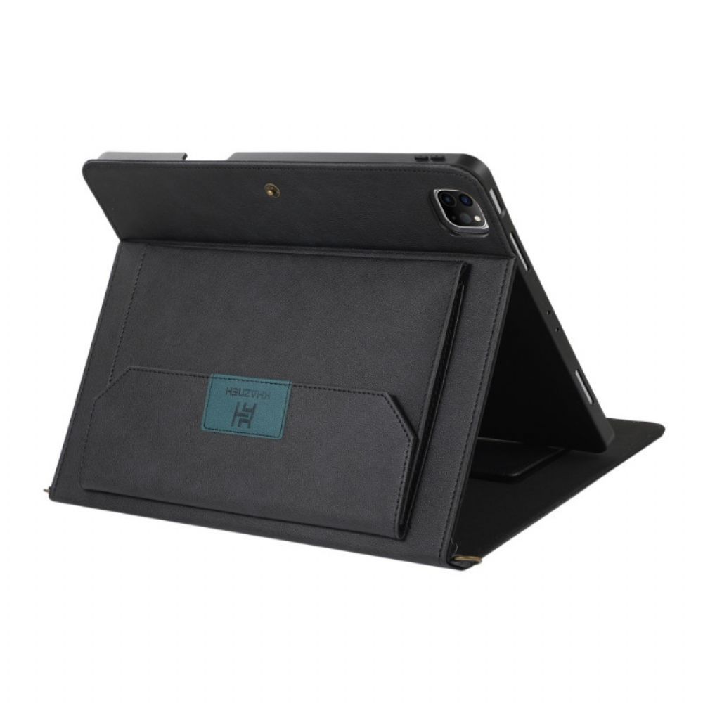 Folio-hoesje voor iPad Pro 12.9" (2021) (2020) (2018) Rfid-schouderband Met Leereffect