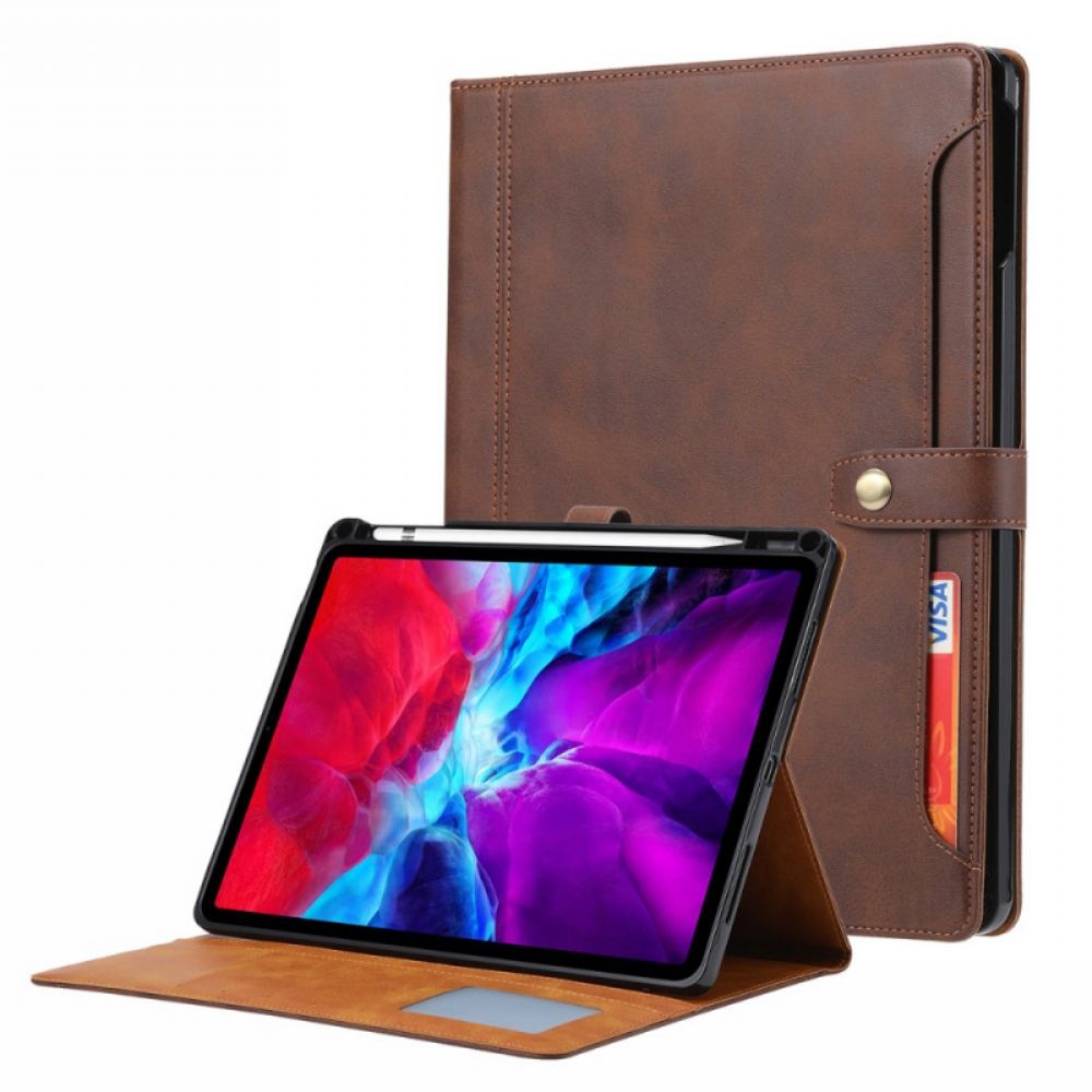 Folio-hoesje voor iPad Pro 12.9" (2021) (2020) (2018) Zakelijke Stijl Met Riem