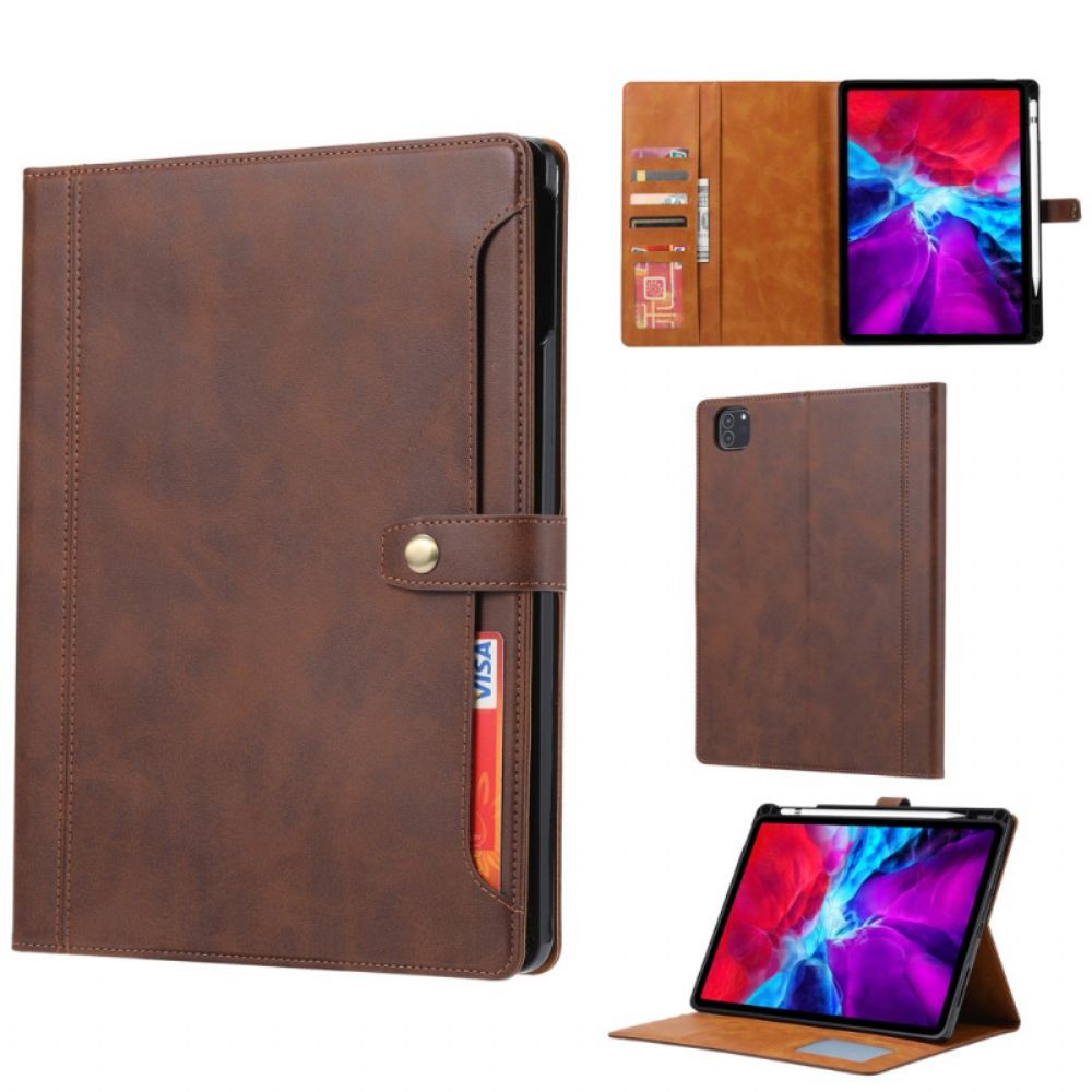 Folio-hoesje voor iPad Pro 12.9" (2021) (2020) (2018) Zakelijke Stijl Met Riem