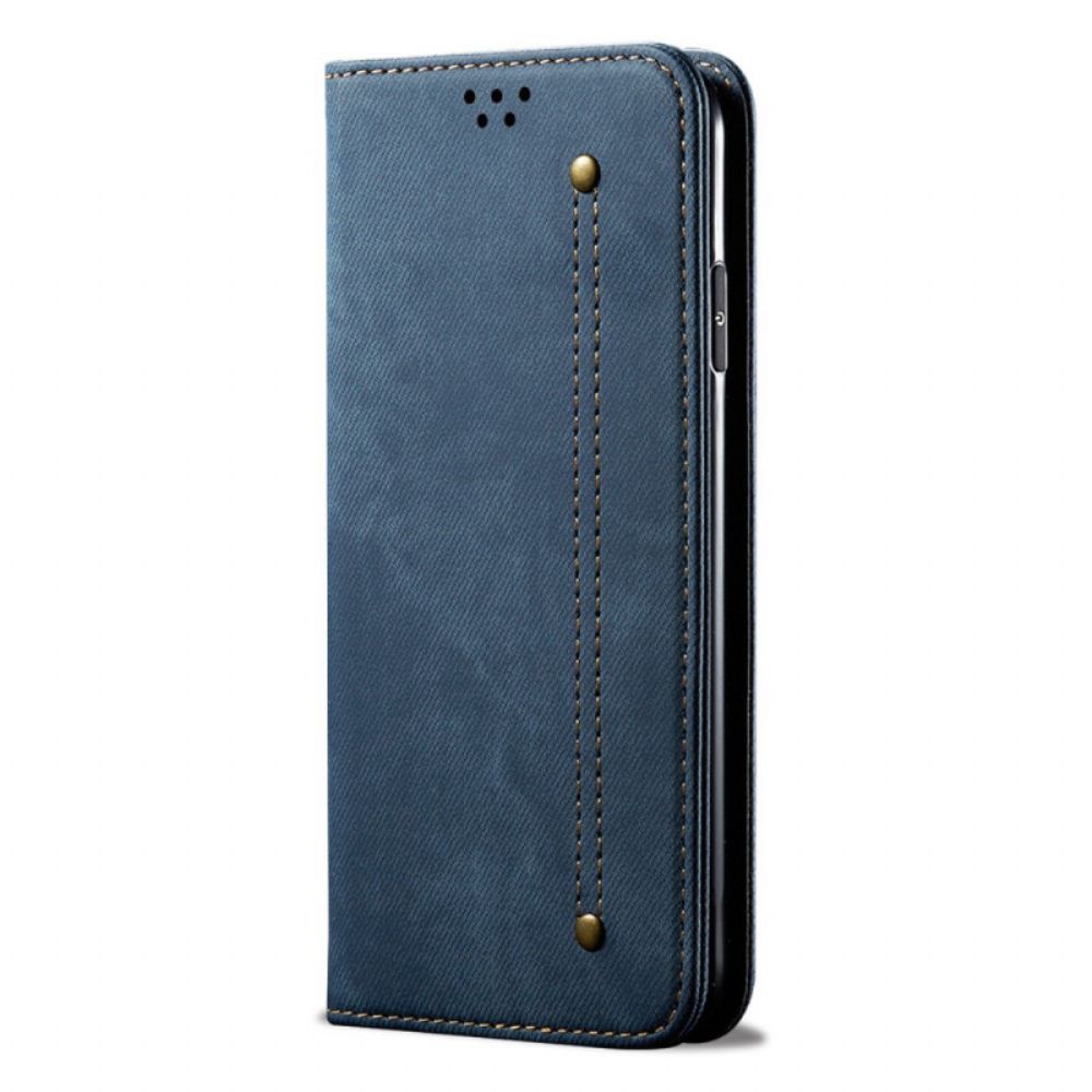 Bescherming Hoesje voor Google Pixel 6 Folio-hoesje Denim Stof