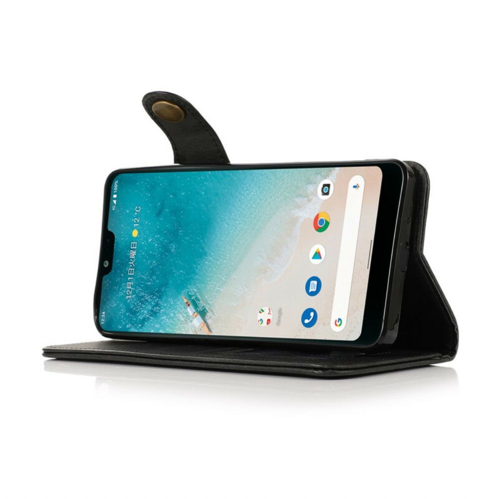 Flip Case voor Google Pixel 6 Knoop Van Kunstleer Khazneh