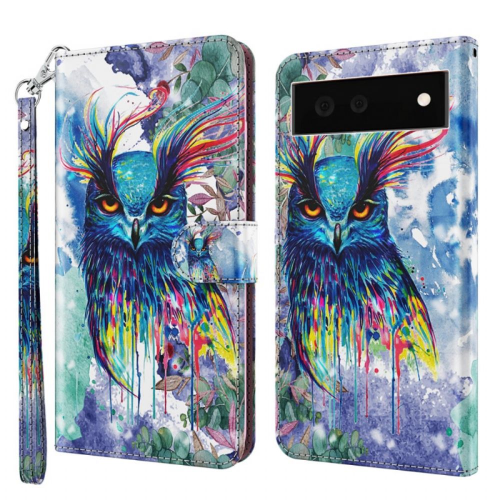 Folio-hoesje voor Google Pixel 6 Aquarel Vogel