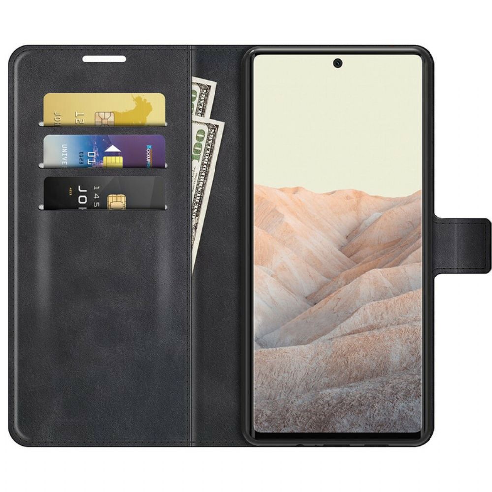 Folio-hoesje voor Google Pixel 6 Extreem Slank Leereffect