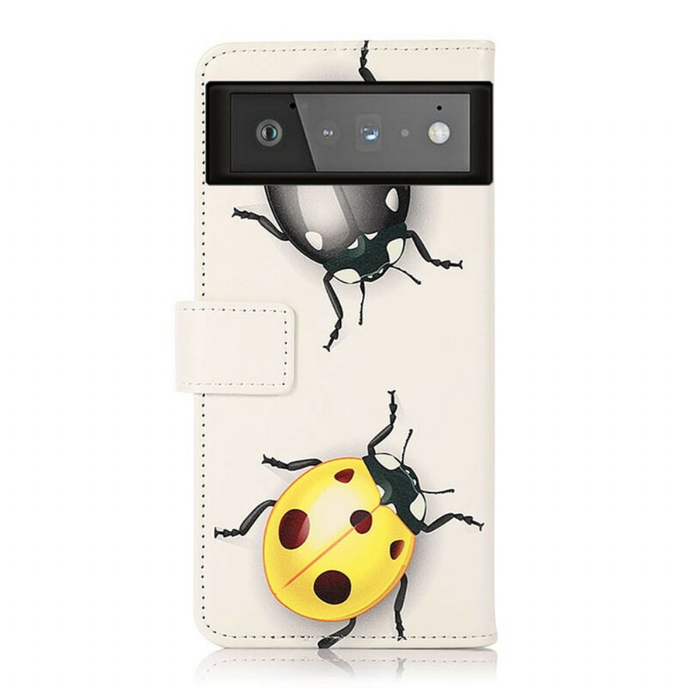 Folio-hoesje voor Google Pixel 6 Lieveheersbeestjes