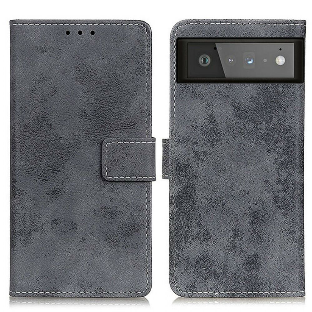 Folio-hoesje voor Google Pixel 6 Vintage Leereffect