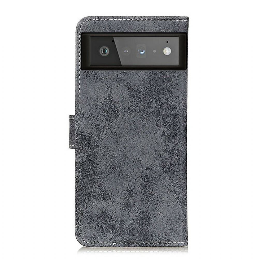 Folio-hoesje voor Google Pixel 6 Vintage Leereffect