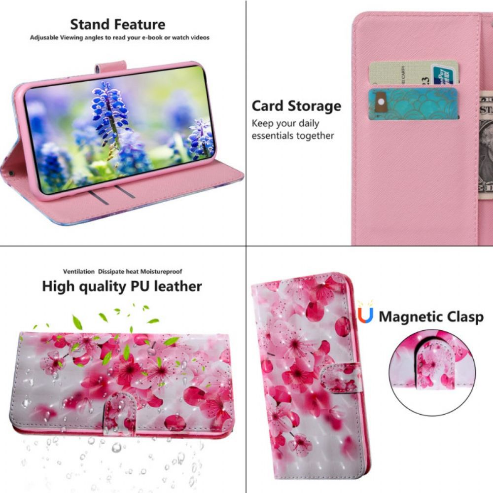 Leren Hoesje voor Google Pixel 6 Roze Bloemen