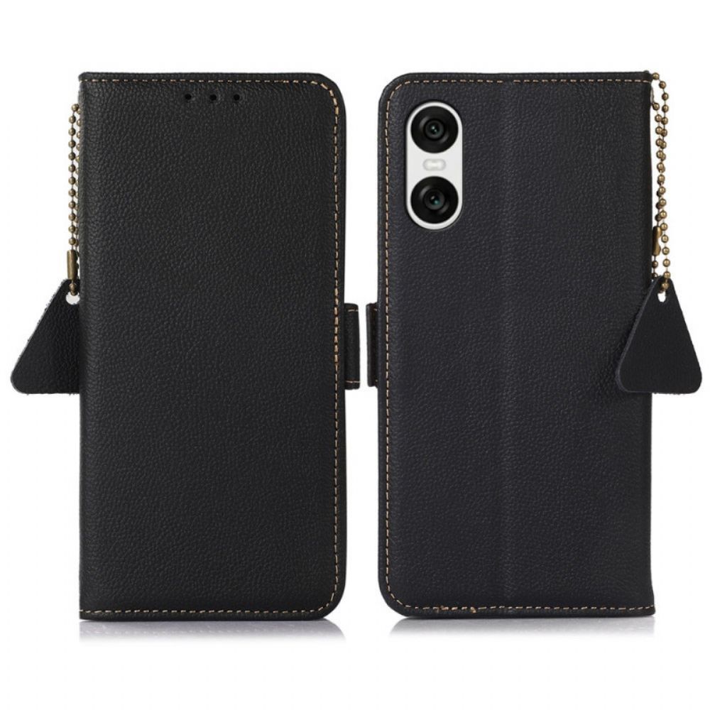 Flip Case Leren Sony Xperia 10 Vi Rfid-blokkeersleutelhanger