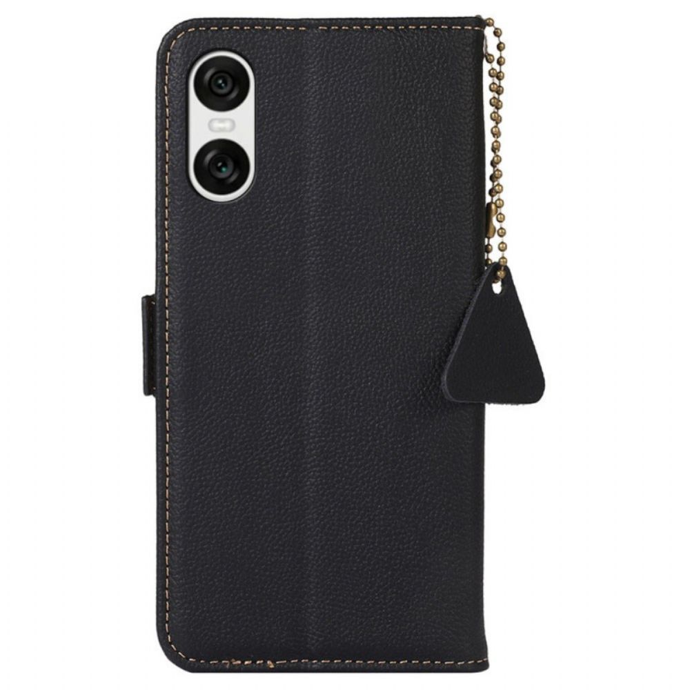 Flip Case Leren Sony Xperia 10 Vi Rfid-blokkeersleutelhanger