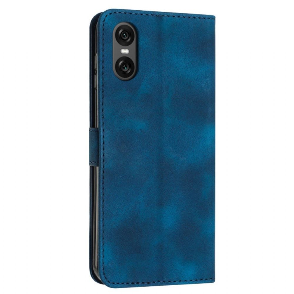 Flip Case Leren Sony Xperia 10 Vi Riemdriehoek