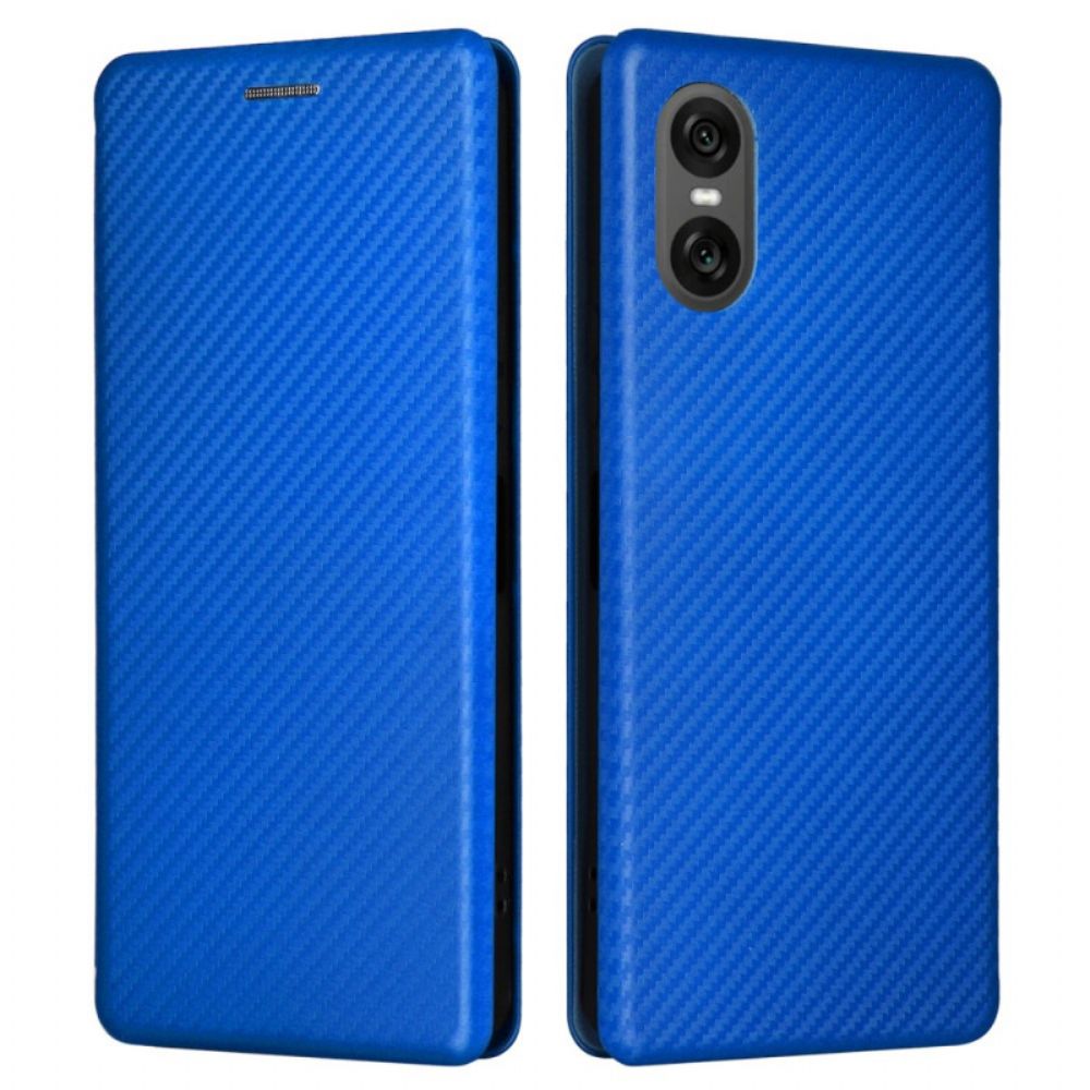 Folio-hoesje Sony Xperia 10 Vi Koolstofvezel