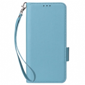 Folio-hoesje Sony Xperia 10 Vi Telefoonhoesje Dubbele Sluiting En Riem Met Litchi-textuur