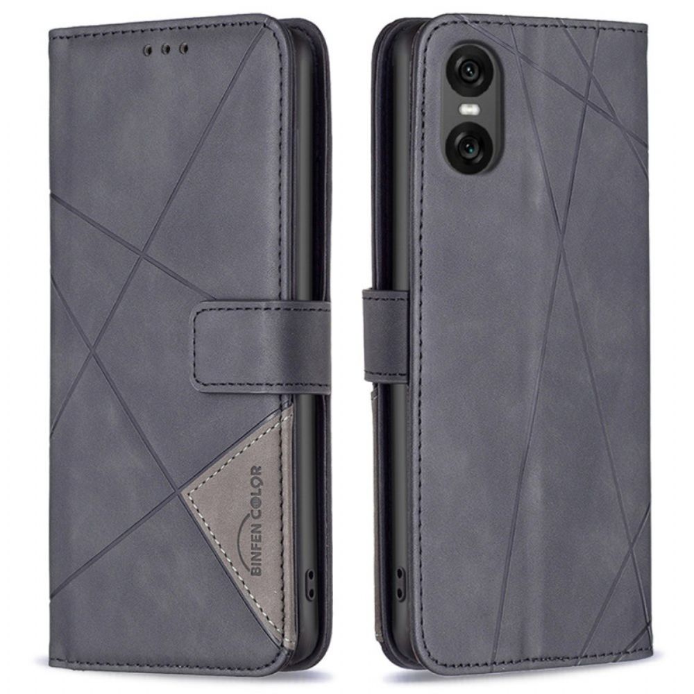 Leren Hoesje Sony Xperia 10 Vi Binfen Kleur Geometrisch Patroon Bescherming Hoesje