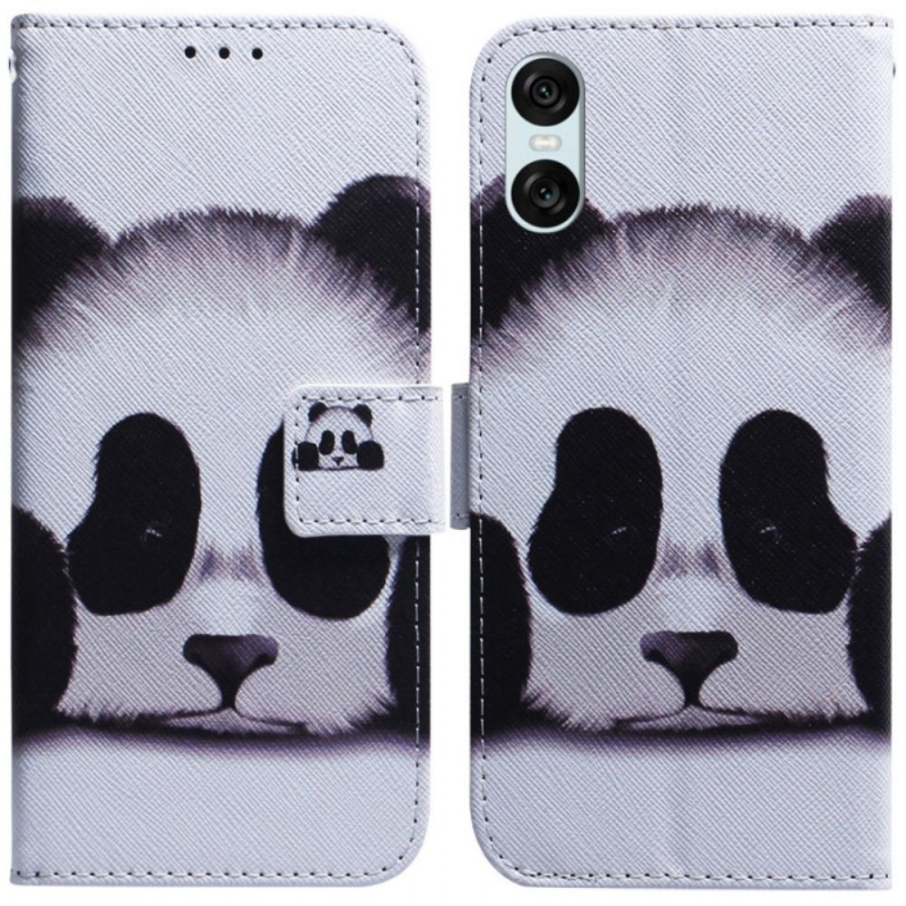 Leren Hoesje Sony Xperia 10 Vi Panda Bescherming Hoesje