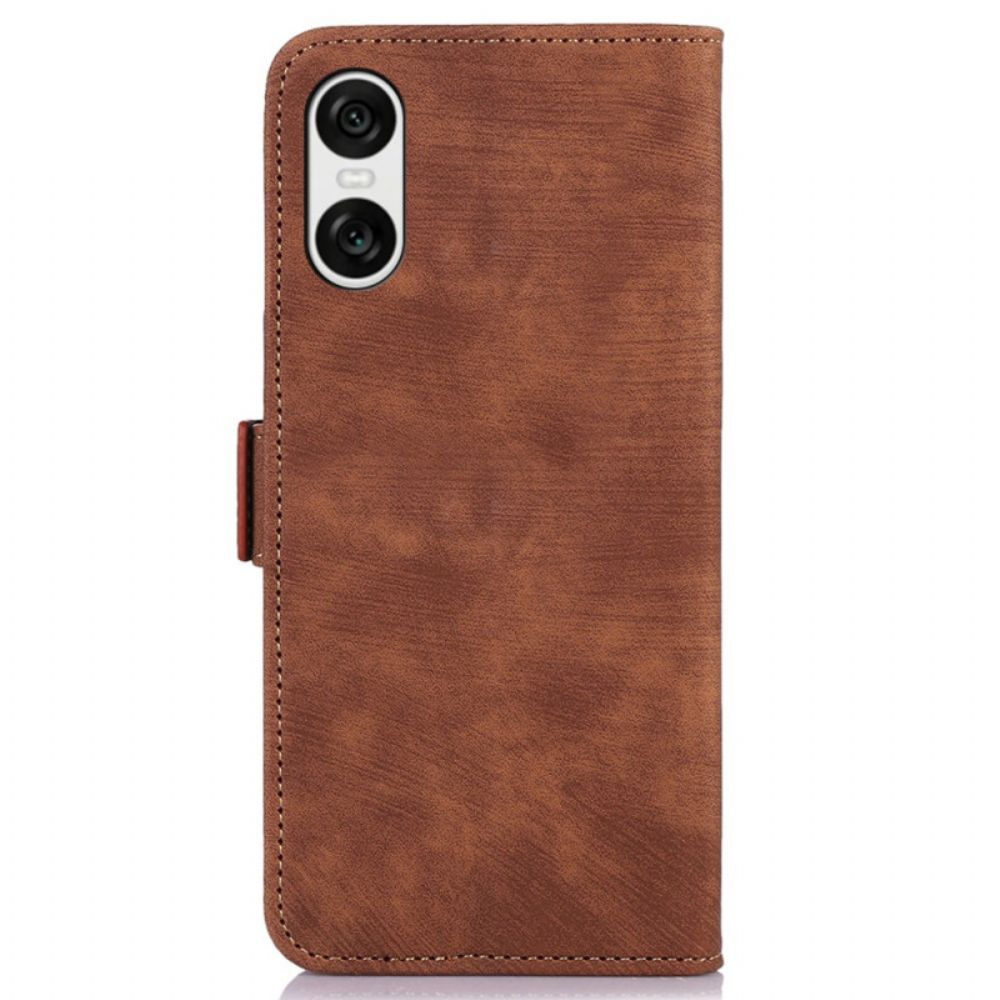 Leren Hoesje Sony Xperia 10 Vi Retro Abeel Bescherming Hoesje