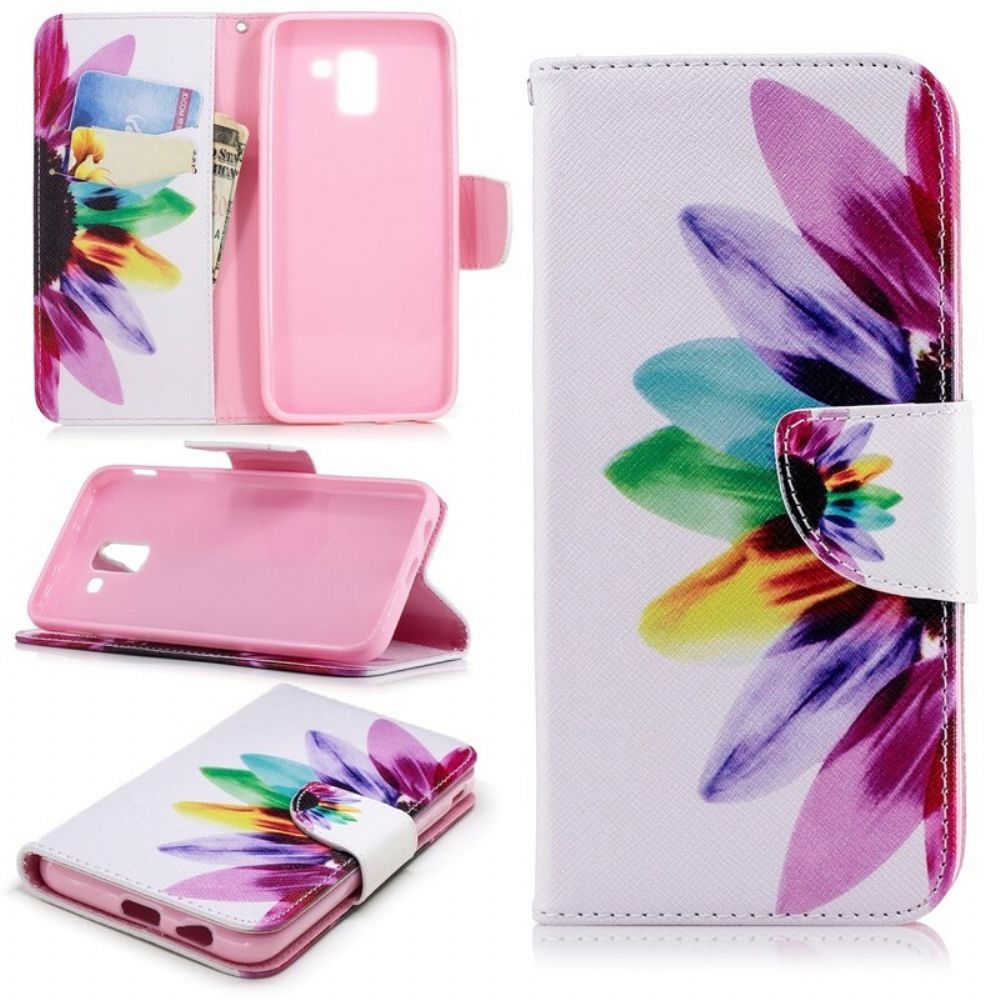 Folio-hoesje voor Samsung Galaxy J6 Aquarel Bloem